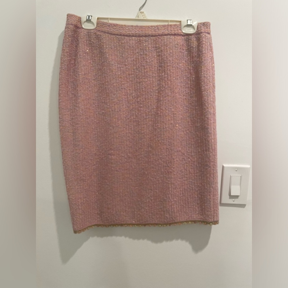 Escada light knit pink ‘tweed’ skirt, sz 40 EUR